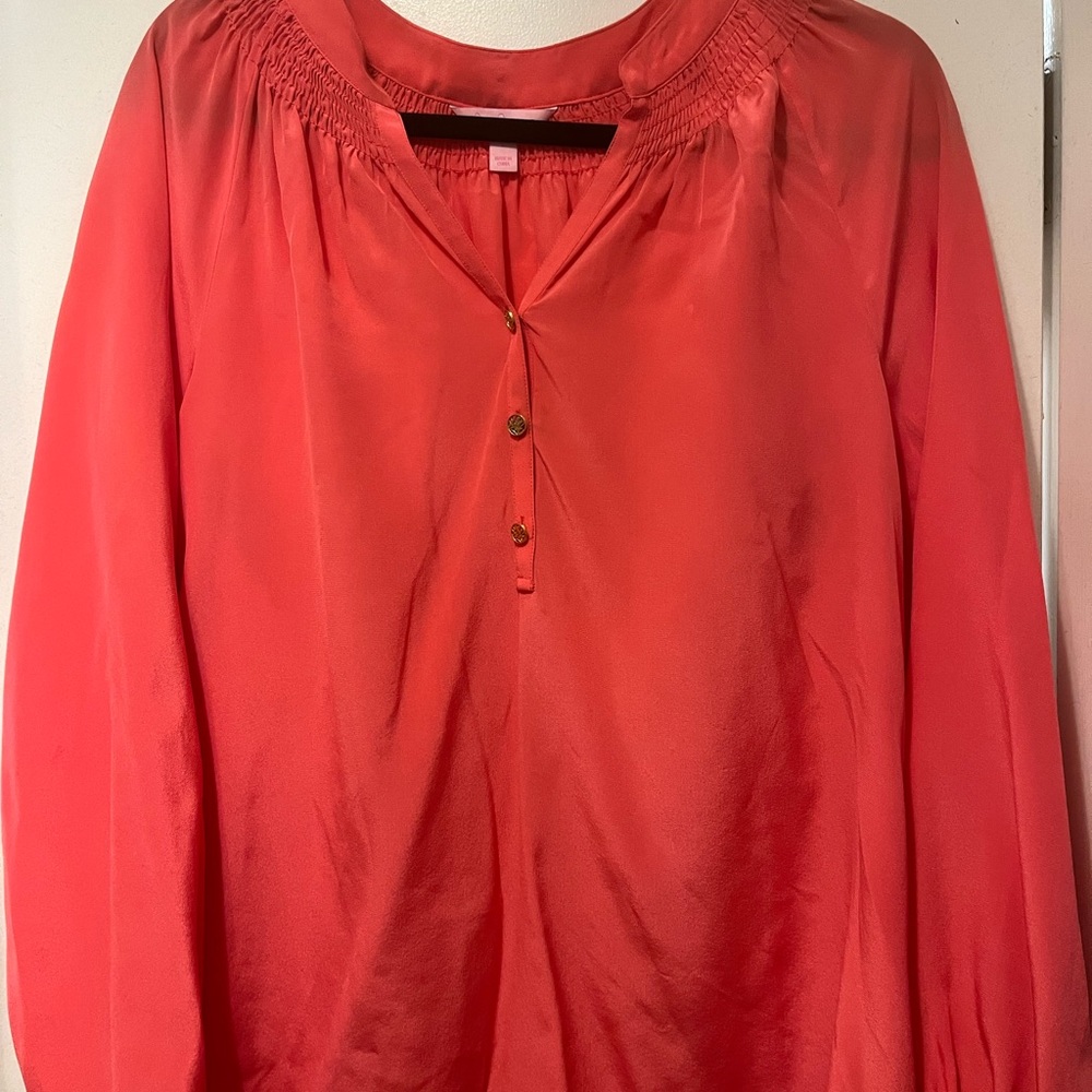 Lilly Pulitzer Elsa Silk Top Size Large